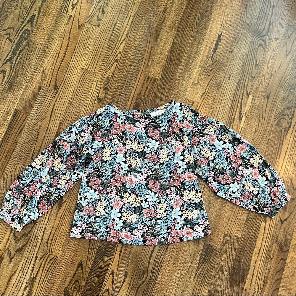 Loft floral balloon sleeve blouse